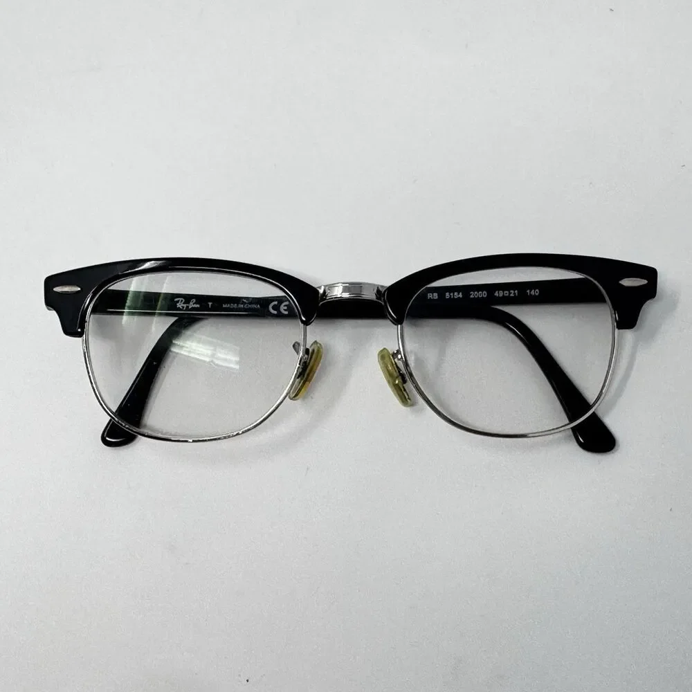 Ray-Ban RB5154 Clubmaster 2000 Black Silver Eyeglass Frames 49-21-140